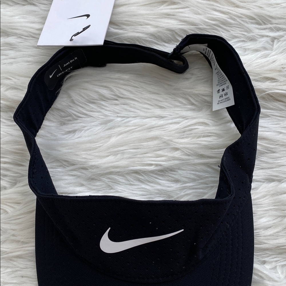 Nike | Black Visor with White Swoosh - Picture 6 of 8
